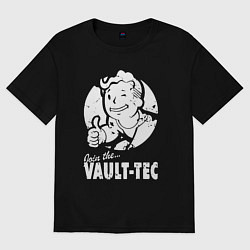 Футболка оверсайз мужская Vault boy - join the vault tec, цвет: черный