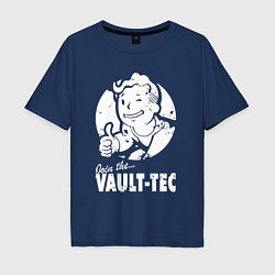 Футболка оверсайз мужская Vault boy - join the vault tec, цвет: тёмно-синий