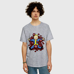Футболка оверсайз мужская Vault boy caps, цвет: меланж — фото 2