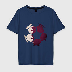 Футболка оверсайз мужская Qatar ball, цвет: тёмно-синий