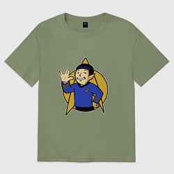 Футболка оверсайз мужская Spoke - vault boy, цвет: авокадо