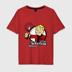 Футболка оверсайз мужская Vault boy - nuka cola, цвет: красный