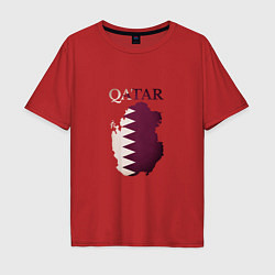 Футболка оверсайз мужская Qatar map, цвет: красный