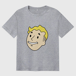 Футболка оверсайз мужская Vault boy head, цвет: меланж