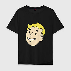 Футболка оверсайз мужская Vault boy head, цвет: черный