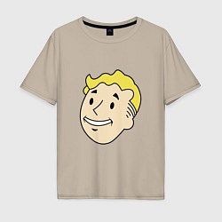 Футболка оверсайз мужская Vault boy head, цвет: миндальный