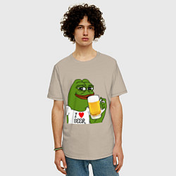 Футболка оверсайз мужская Drink Pepe, цвет: миндальный — фото 2