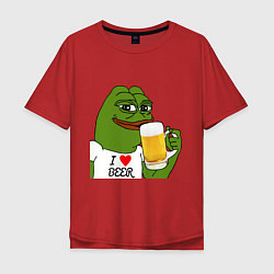Футболка оверсайз мужская Drink Pepe, цвет: красный