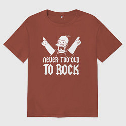 Футболка оверсайз мужская Рок не стареет, цвет: кирпичный