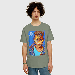 Футболка оверсайз мужская Джонни Депп - cool dude, цвет: авокадо — фото 2