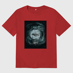 Футболка оверсайз мужская Водоворот - 1899, цвет: красный