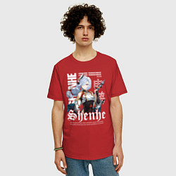 Футболка оверсайз мужская Шэнь Хэ Геншин, цвет: красный — фото 2
