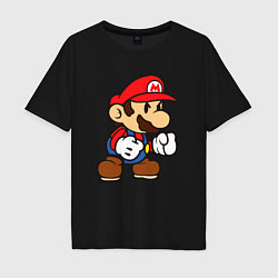 Футболка оверсайз мужская Классический Марио, цвет: черный