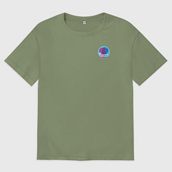 Футболка оверсайз мужская Не договаривая фразы - 2, цвет: авокадо