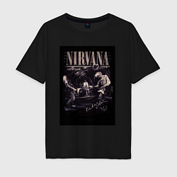Футболка оверсайз мужская Nirvana live, цвет: черный