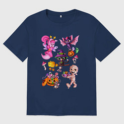 Футболка оверсайз мужская Милый Хэллоуин, цвет: тёмно-синий