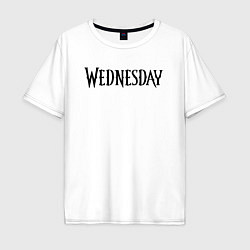 Футболка оверсайз мужская Logo black Wednesday, цвет: белый