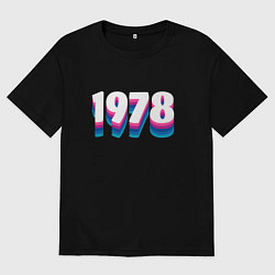 Футболка оверсайз мужская Made in 1978 vintage art, цвет: черный