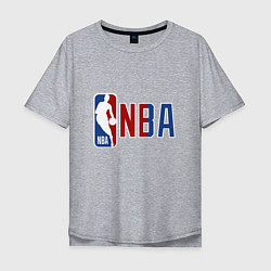 Футболка оверсайз мужская NBA - big logo, цвет: меланж