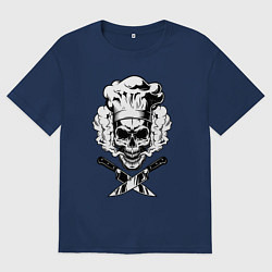 Футболка оверсайз мужская The cooks skull, цвет: тёмно-синий