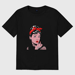 Футболка оверсайз мужская Audrey Hepburn actress, цвет: черный