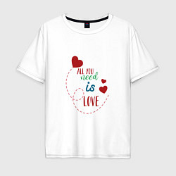 Мужская футболка оверсайз All you need is love inscription