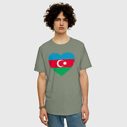 Футболка оверсайз мужская Сердце Азербайджана, цвет: авокадо — фото 2