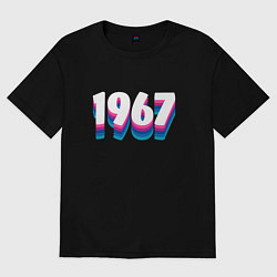 Футболка оверсайз мужская Made in 1967 vintage art, цвет: черный