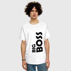 Футболка оверсайз мужская BIG BOSS - темная, цвет: белый — фото 2