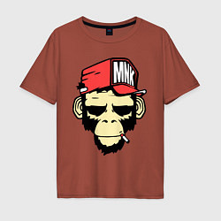 Футболка оверсайз мужская Monkey Swag, цвет: кирпичный