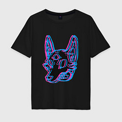 Футболка оверсайз мужская Space Coyote, цвет: черный