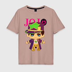 Футболка оверсайз мужская Little Jotaro Cujo - JoJo Bizarre Adventure, цвет: пыльно-розовый