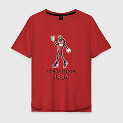 Футболка оверсайз мужская Hot since 1990, цвет: красный