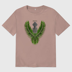 Футболка оверсайз мужская Крест православный армянский, цвет: пыльно-розовый