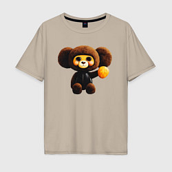 Футболка оверсайз мужская А stuffed beast in latex, цвет: миндальный