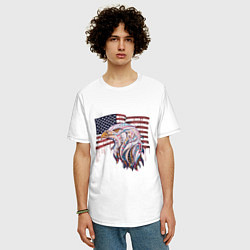 Футболка оверсайз мужская American eagle, цвет: белый — фото 2