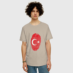 Футболка оверсайз мужская Отпечаток Турции, цвет: миндальный — фото 2