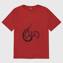 Футболка оверсайз мужская Дракон Саша минималистичный леттеринг, цвет: красный