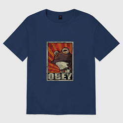 Футболка оверсайз мужская Obey frog, цвет: тёмно-синий