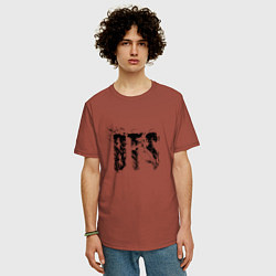 Футболка оверсайз мужская BTS logo, цвет: кирпичный — фото 2