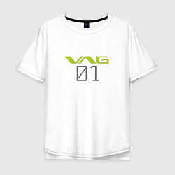 Футболка оверсайз мужская VAG Evangelion style, цвет: белый