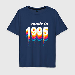 Футболка оверсайз мужская Made in 1995 liquid art, цвет: тёмно-синий