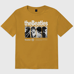 Футболка оверсайз мужская The Beatles rock, цвет: горчичный