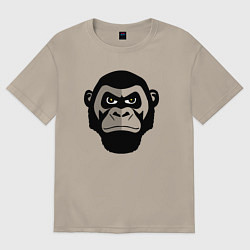 Футболка оверсайз мужская Serious gorilla, цвет: миндальный