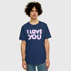 Футболка оверсайз мужская I love you art, цвет: тёмно-синий — фото 2