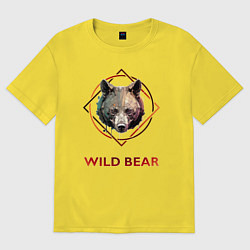 Футболка оверсайз мужская Медведь в рамке Wild Bear, цвет: желтый