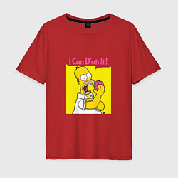 Футболка оверсайз мужская Homer doh it, цвет: красный