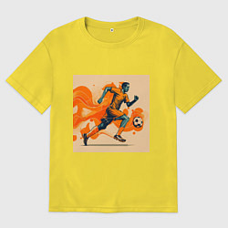 Футболка оверсайз мужская Рывок футболиста, цвет: желтый