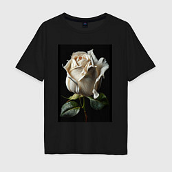 Футболка оверсайз мужская Белая роза, цвет: черный
