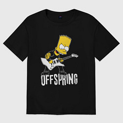 Футболка оверсайз мужская Offspring Барт Симпсон рокер, цвет: черный